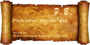 Pschierer Benjámin névjegykártya